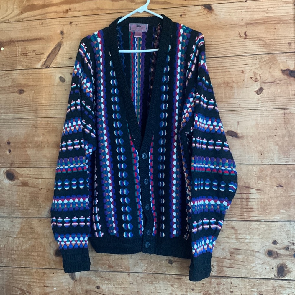 Vintage colorful knit Concrete Mix Cardigan